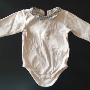 Burberry Peter Pan Collar Bodysuit (Infant)